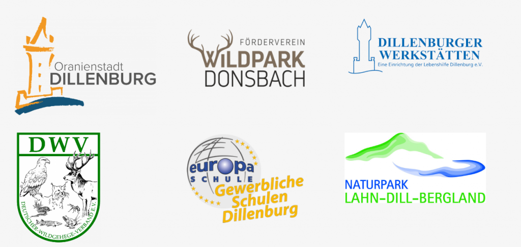 Ein Bild der Logos der Partner des Wildparks im Footer